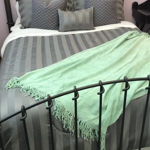 Green throw blanket